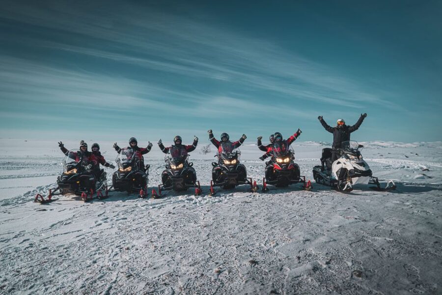 From Alta: Daytime Snowmobile Adventure - Following the postal road toward Beskades