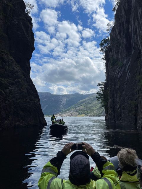 From Stavanger: RIB Tour to Lysefjord - Entering Lysefjord below the great cliffs