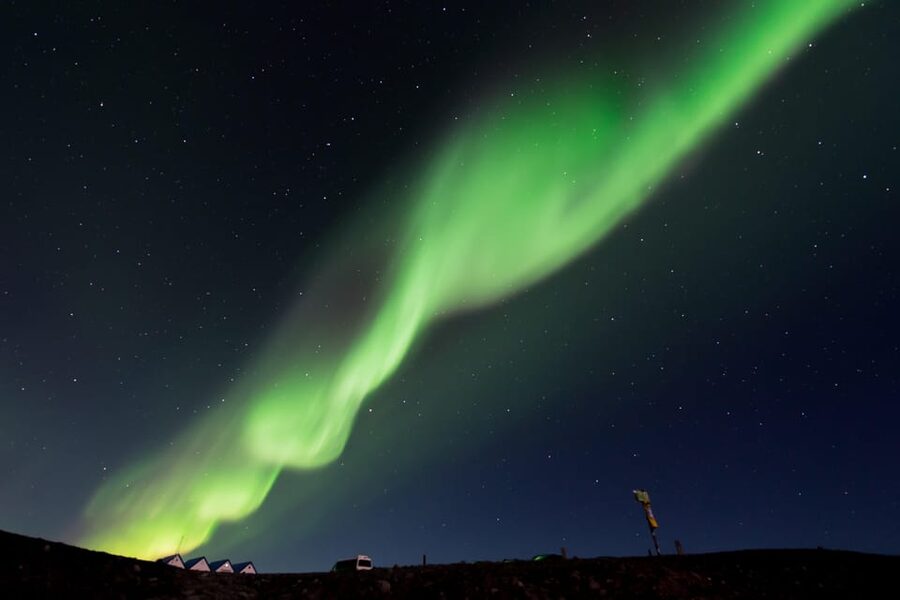 From Tromsø: Aurora Snowshoe Hike - Meeting at the waterfront and riding to Ersfjordbotn