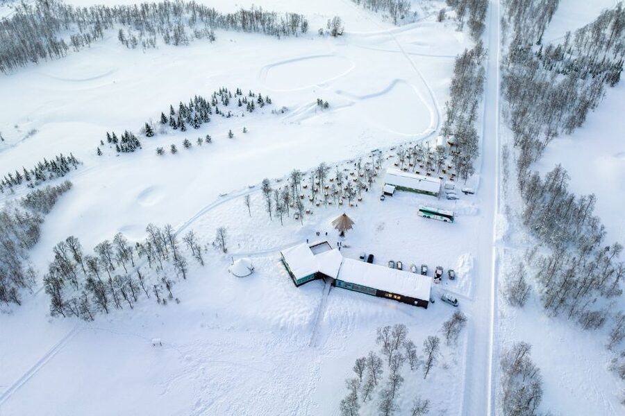 From Tromsø: Fun and Easy Dog Sledding Adventure - The sled route through fields and forest