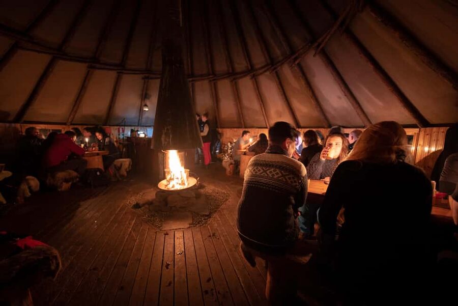 From Tromsø: Northern Lights Visit at Camp Tamok - Walking around the camp and waiting for the sky