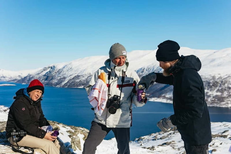 From Tromsø: Snowshoeing Hike with Picnic Lunch and Photos - A picnic above the fjords