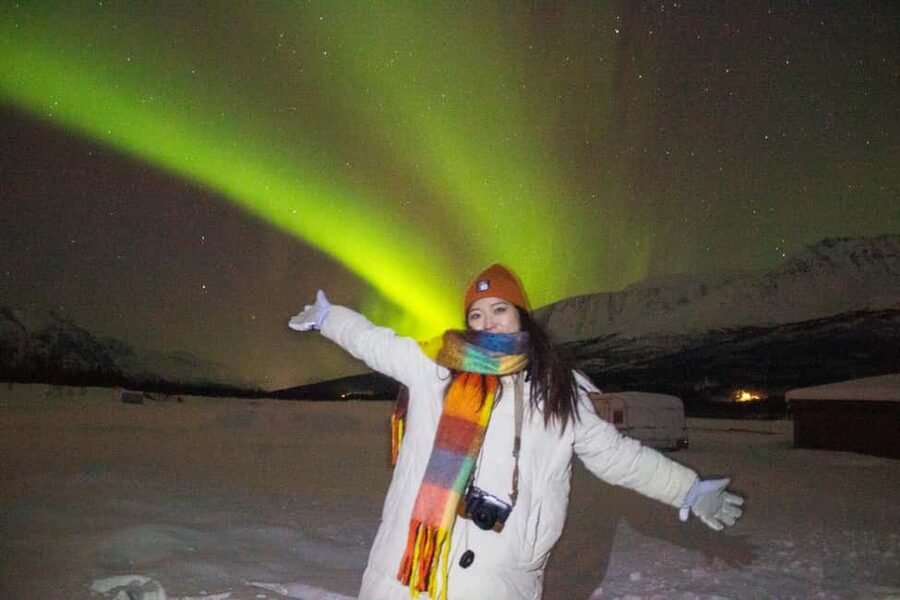 Full Night Magic of the Arctic Lights in Tromso - Following the weather toward clearer skies
