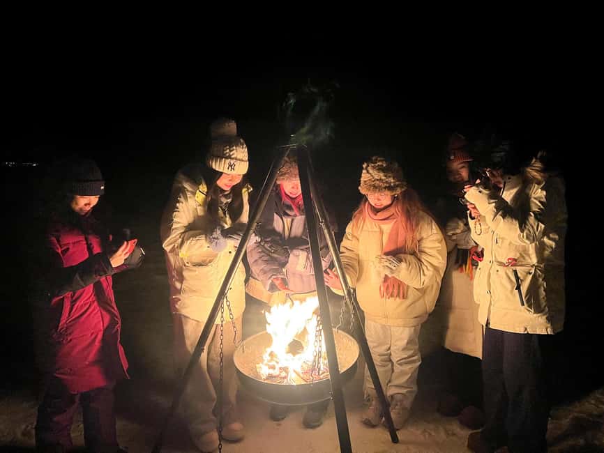 Full Night Magic of the Arctic Lights in Tromso - Bonfire, punch, and a warmer pause
