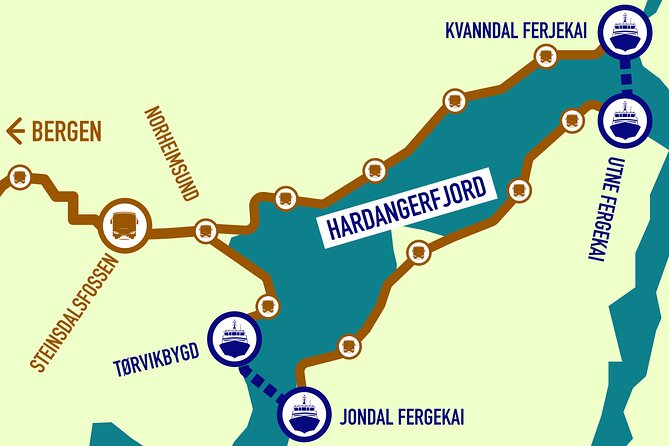 Guided tour to Hardanger Fjord, Waterfalls and Ferry Crossing - Mørkhølsfossen and Fossen Bratte bring the water close