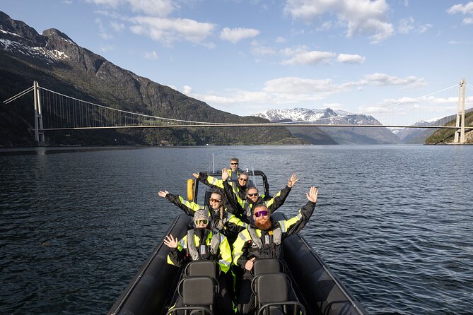 Hardangerfjord Ultimate RIB adventure from Ulvik - The Hardanger Bridge: a striking first landmark