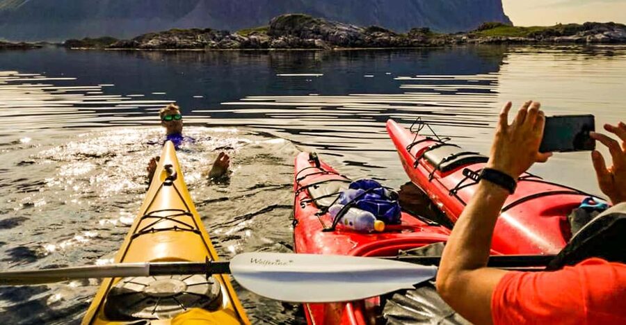 Lofoten: Full Day Combo tour, (kayaking and rappelling) - Starting from the water, with no experience required