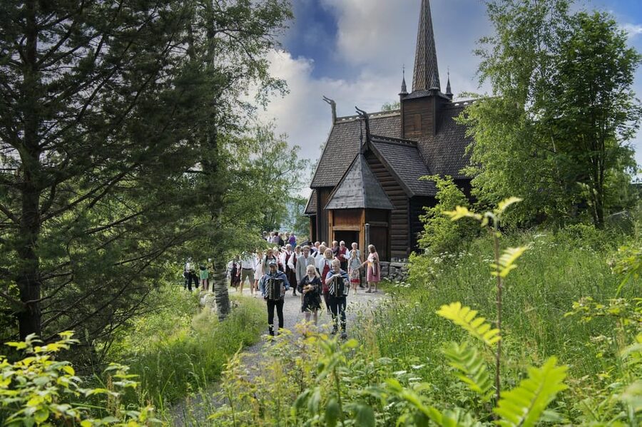 Maihaugen Museum/The Norwegian Olympic Museum, Lillehammer. - Garmo stave church and the oldest buildings