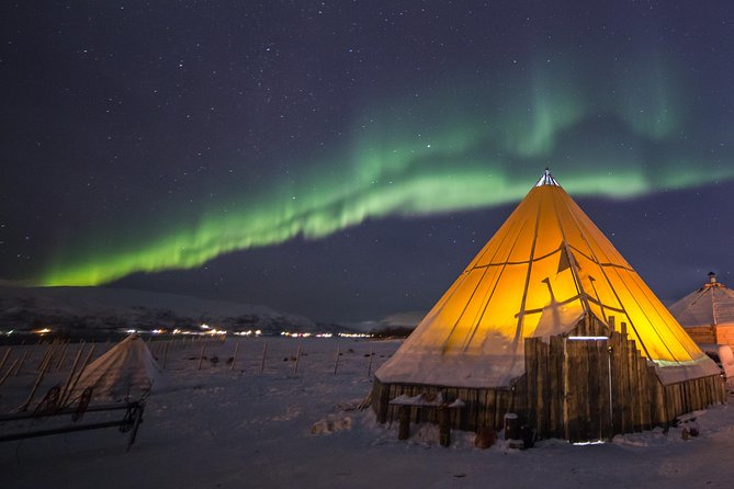 Night Reindeer Sledding with Camp Dinner and Chance of Northern Lights - A 15 to 20 minute sleigh ride at walking pace
