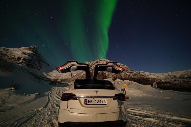 Northern lights - TeslaX Ecofriendly Car - Warm drinks, snacks, and time outside
