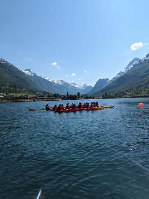 Olden: Guided beginner friendly fjord kayaking.Local company - Finding the white tent beside the quay