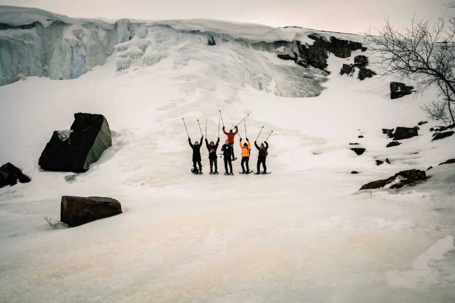 Snowshoeing Adventure to the Enchanting Frozen Waterfall - Meeting in Alta and getting ready