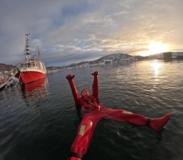 Tromsø: Arctic Fjord Floating in Survival Suit - Kaldfjord: the Arctic setting