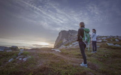 Midnight Sun Hike in the wilderness