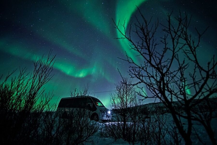 Tromsø: Northern Lights Chase Minibus Tour - Hot chocolate, marshmallows, and the bonfire question