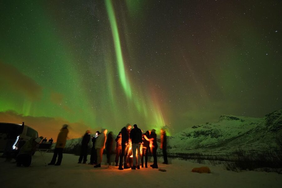 Tromsø: Northern Lights Tour with Free Professional Portrait - The campsite: campfire, lefse, and Arctic waiting time