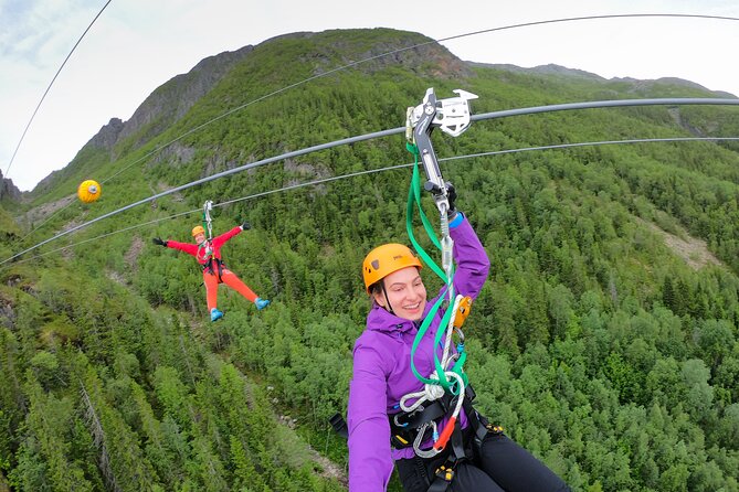 Zipline Experience in Mosjøen - Landing in Fru Haugans Hotel Gardens